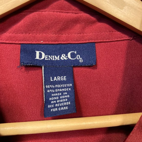 DENIM & CO SHACKET TIERRA COTTA LONG SLEEVE BUTTON UP SHIRT/ JACKET SIZE LARGE - Picture 6 of 8